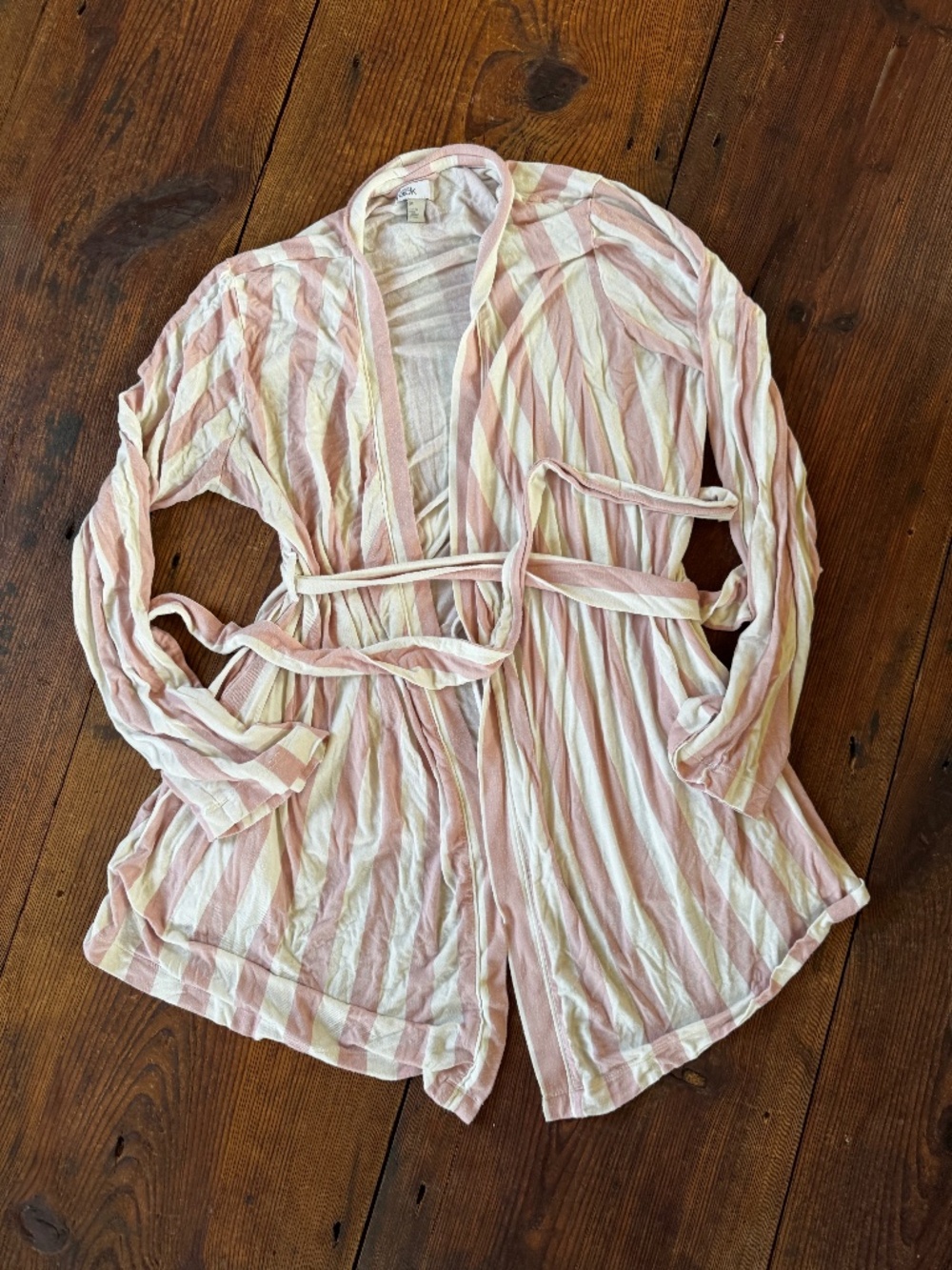 Lightweight Pink & White Striped Robe